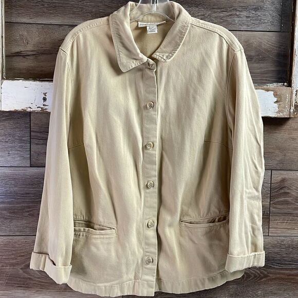 JONES NEW YORK SPORT Ladies Tencel Cotton Denim Tan Button Up Jacket Size 1X - Picture 3 of 9